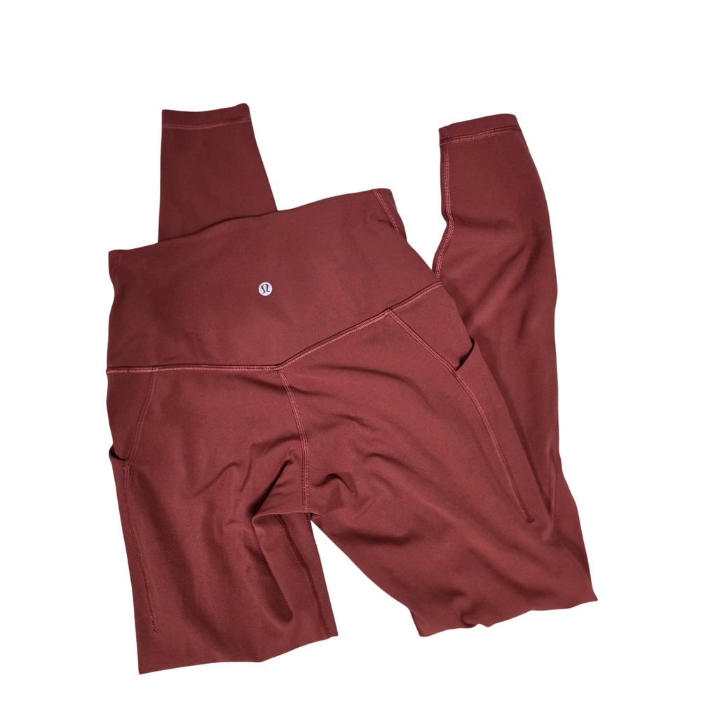 Lululemon Align High-Rise Pant 28" Side Pockets Red Merlot Nulu Leggings Size 6